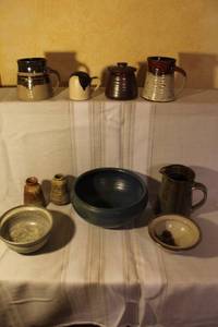 lot 46 image: Collection of Handcrafted Studio Pottery Bowls, Pitchers, and Vases