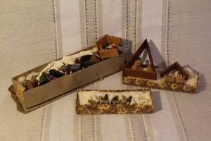 lot 47 image: Collection of Vintage Nativity Figurines and Wooden Creches