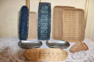 lot 73 image: Collection of Wicker Baskets and Vintage Bread Trays