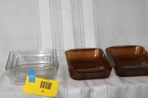 lot 87 image: Set of Glass Baking Dishes and Mixing Bowls