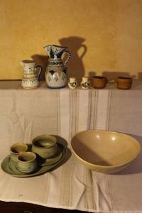 lot 108 image: Assorted Ceramic Tableware Including Pitchers, Cups, Plates, Salt and Pepper Shakers