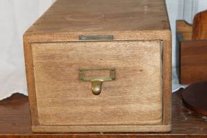 lot 121 image: Collection of Vintage Wooden Recipe Boxes with Handwritten Recipe Cards
