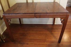 lot 133 image: Antique Wood Dining Table with Carved Detail