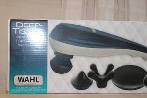 lot 181 image: Wahl Deep Tissue Percussion Massager with 4 Attachments and La Crosse Outdoor Thermometer
