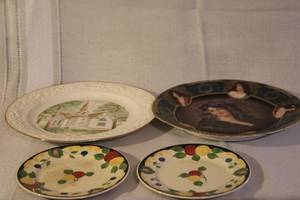 lot 188 image: Collection of 6 Decorative Antique and Vintage Porcelain Plates and Saucers
