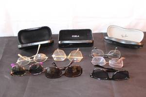 lot 200 image: Collection of Sunglasses and Eyeglasses with Cases Including Ray-Ban and Furla
