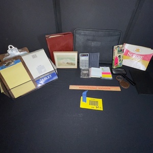 lot 219 image: Office Supplies Lot with Clipboards, Calculator, Notebooks, and Accessories