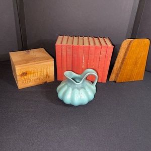 lot 262 image: Collection of Sherlock Holmes Audio Cassette Set, Royal Gouda Holland Pitcher, and 10 Vintage Short Story Books