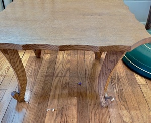 lot 341 image: Wood Side Table with Decorative Edges and Curved Legs