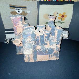 lot 271 image: Abstract Ceramic Sculpture with Multi-Tube Design