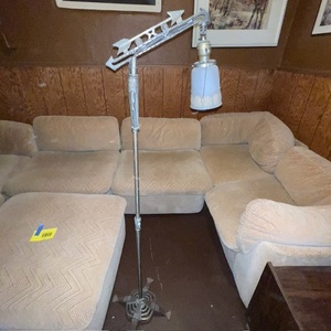 lot 274 image: Vintage Adjustable Cast Iron Floor Lamp with Arrow Motif