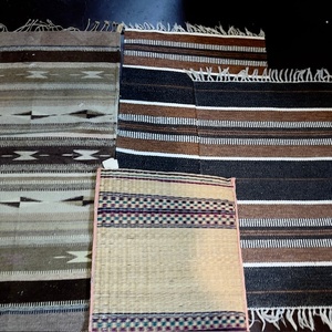 lot 285 image: Assorted Set of 4 Southwestern and Woven Area Rugs