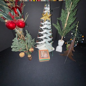 lot 307 image: Holiday Decor Collection with Artificial Trees, Tin, and Ornaments