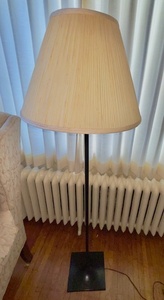 lot 339 image: Floor Lamp with Pleated Shade and Black Base