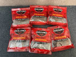 lot 235 image: 6 Bags Of Jack Links Spicy Red Pepper Beef Jerky