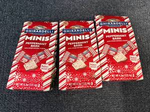 lot 244 image: 3 Bags Of Ghiradelli Minis Peppermint Bark