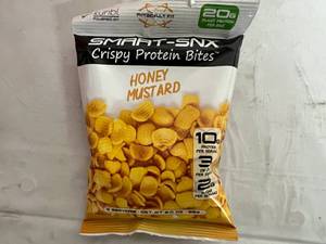 lot 335 image: 3 X 12Ct Boxes Of Smart-Snx Crispy Protein Bites - Honey Mustard