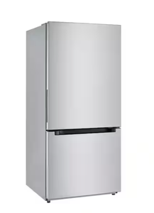 lot 51 image: Vissani 18.7 cu. ft. Bottom Freezer Refrigerator in Stainless Steel (Minor Transit Damage)