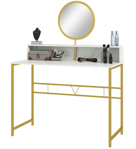 lot 57 image: HOMCOM Makeup Vanity Table with Mirror and Storage, White