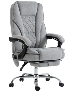 lot 60 image: Vinsetto Massage Office Chair, Heated Reclining Computer Chair with Adjustable Height and Footrest