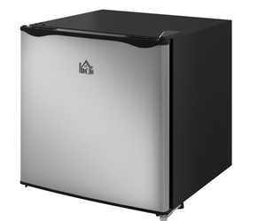 lot 61 image: HOMCOM 1.1 Cu.Ft Countertop Mini Freezer, Compact Upright Freezer with Removable Shelves, Silver (Transit Damage)