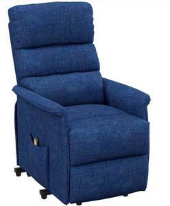 lot 67 image: HOMCOM Power Lift Chair for Seniors, Electric Lift Recliner Chair with Remote Control, Side Pockets for Living Room, Dark Blue