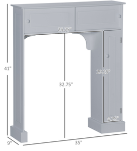 lot 76 image: kleankin Over Toilet Bathroom Organizer, Freestanding Over the Toilet Storage Cabinet with Adjustable Shelves, Toilet Rack