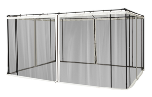 lot 226 image: Outsunny 9.84 x 13.1 Gazebo with Netting, Universal Size, Canopy Tents with Zippers, black rings, high-quality polyester, Washable, (Sidewall Only) Black