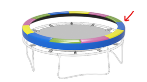 lot 403 image: Soozier 12FT Trampoline Spring Cover, Safety Trampoline Pad Replacement, Waterproof and Tear Resistant, All Weather Trampoline Accessories, Multi Color