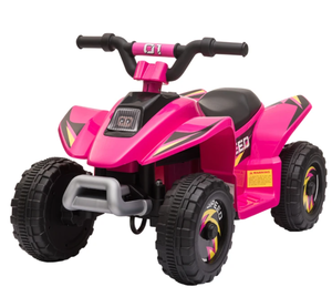 lot 413 image: Aosom 6V Kids ATV 4-Wheeler Ride on Car, Electric Motorized Quad Battery Powered Vehicle with ForwardReverse Switch for 18-36 Months Old Toddlers, Pink (Used, Maybe Missing Hardware)