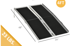 lot 416 image: HOMCOM 4 Skidproof Portable Wheelchair Ramp for Home, Steps, Doorways, Carpeted Foldable Handicap Ramp, Threshold Ramp (Minor Transit Damage)