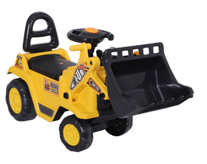 lot 417 image: HOMCOM 3 in 1 Ride On Toy Bulldozer Digger Tractor Pulling Cart Pretend Play Construction Truck (Maybe Missing Hardware)