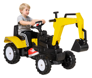 lot 418 image: Aosom Kids Ride On Excavator, Pedal Digger, Construction Truck with Horn for Kids and Toddlers 3, Yellow (Maybe Missing Hardware)