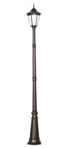 lot 428 image: Outsunny 94.5 Solar Lamp Post Light, Dusk to Dawn Vintage Style Street Light, Aluminum Solar Powdered Lamp, PIR Motion Sensor for Garden, Lawn, Pathway, Driveway, Brown