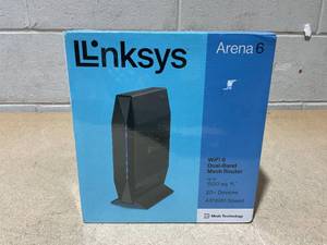 lot 204 image: Linksys AX1800 Wi-Fi 6 Router Home Networking, Dual Band Wireless AX Gigabit WiFi Router, Speeds up to 1.8 Gbps and coverage 1,500 sq ft, Parental Controls, maximum 20 devices (E7350)