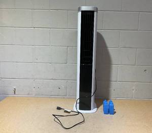 lot 216 image: COSTWAY Portable Evaporative Air Cooler for Room, 40-Inch Bladeless Cooling Tower Cooler with Remote Control, 4 Ice Packs, 4 Speeds, 7H Timer, 60° Oscillation, Quiet Swamp Cooler Fan for Home Office