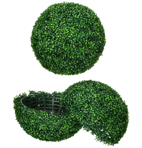 lot 255 image: HOMCOM 2 Pack Artificial Tree Boxwood Topiary Balls, 19.75 Inch