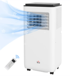 lot 257 image: HOMCOM 10,000 BTU Moible Air Conditioner 440 Sq. Ft., Dehumidifier Fan Auto Sleep with 24H Timer OnOff, Window Kit, White