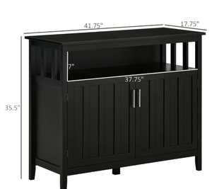 lot 258 image: HOMCOM Sideboard Buffet Cabinet, Coffee Bar Cabinet with 2 Doors and Adjustable Shelves, Console Table for Kitchen Entryway Living Room, Black