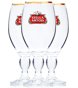 lot 347 image: Stella Artois 3-Pack Original Large Beer Glass Chalices, 50cl