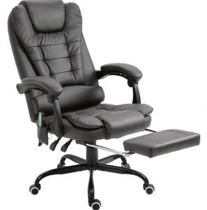 lot 97 image: Vinsetto 7-Point Vibrating Massage Office Chair High Back Massaging Office Desk Chair with Lumbar Support, Footrest, Gray