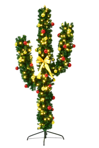 lot 301 image: Costway 5-ft Pre-lit Slim Artificial Christmas Tree with White LED Lights (Ornaments Not Included)