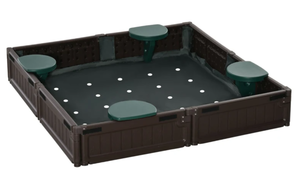 lot 323 image: Outsunny Kids Outdoor Sandbox with Cover Garden Bed, Easy Assembly for Backyard, Brown, 48.5 x 48.5 x 8.25