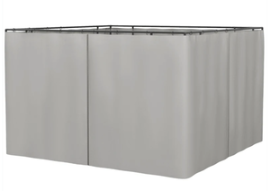 lot 326 image: Outsunny 9.84 x 9.84 Gazebo Sidewall Set with HooksC-Rings, Gray (Cover Only)