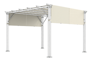 lot 334 image: Outsunny 2 Pcs Pergola Replacement Canopy, UV Protection Pergola Shade Cover, Easy to Install, for 10 x 10ft Pergola, Cream White (Cover Only)