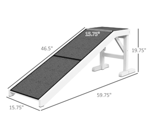 lot 336 image: PawHut 60 Pet Ramp for Dogs & Cats with Non-Slip Carpet, White