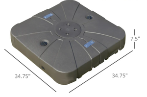 lot 342 image: Outsunny Square Cantilever Patio Umbrella Base with 4 Wheels for Easy Moving, Heavy Duty Umbrella Stand Weight, 330 lb Capacity Sand or 286 lb Capacity Water, Coffee
