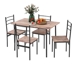 lot 30 image: HOMCOM 5 Piece Dining Table Set for 4, Space Saving Table and 4 Chairs