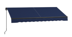 lot 118 image: Outsunny 8 x 6.5 Retractable Awning, 280gsm UV Resistant Sunshade Shelter for Deck, Balcony, Yard, Blue