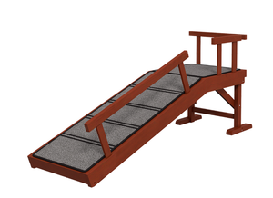 lot 121 image: PawHut Wooden Dog Ramp with Removable Guardrails, Non-Slip Surface, 49 Long, Brown 49.2L x 15.7W x 22H